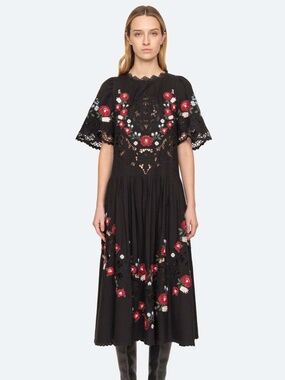 Sea New York Rosaline Embroidered Dress, Small, NWT